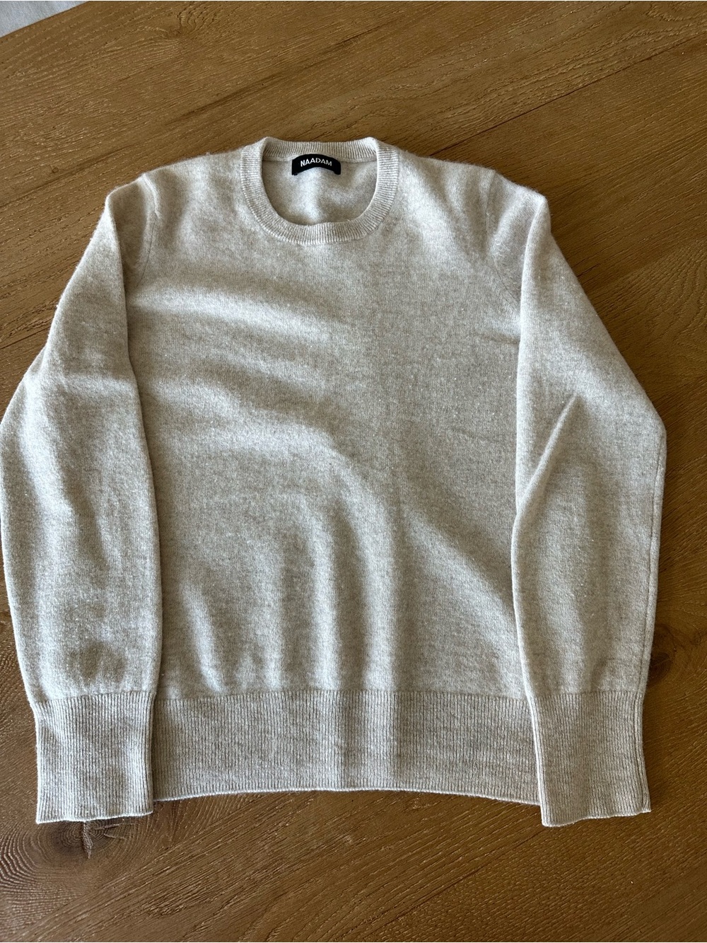 Naadam Oatmeal Cashmere Crewneck Sweater XS